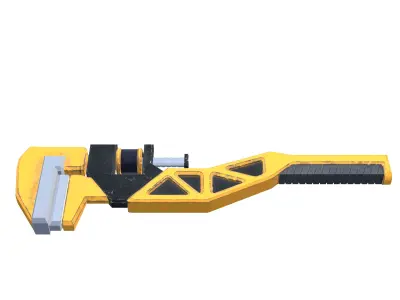 Scifi Worn Industrial Wrench Tool Low Poly 3D Model Low-poly 3D model