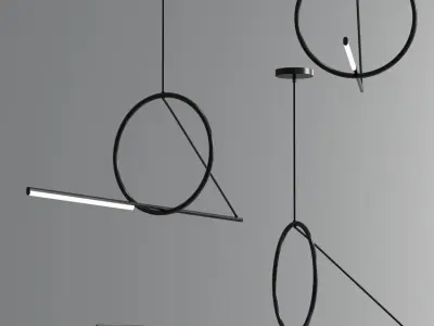 Modern Led Suspension Collection 3D model