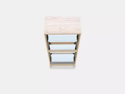 BISSA Shoe cabinet with 3 compartments 2 Low-poly 3D model