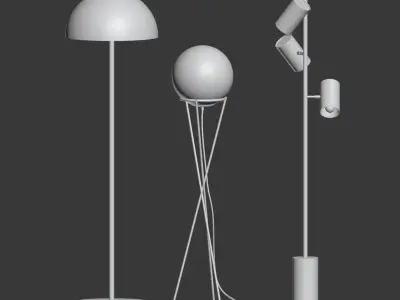 CB2 5 Floor Lamps Set 2 3D model