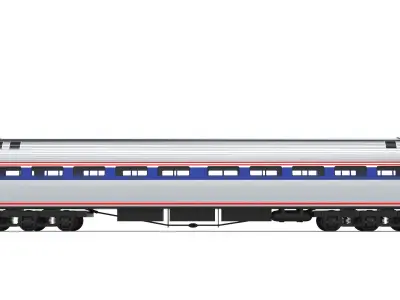  Detailed Passenger Train Car With Interior 