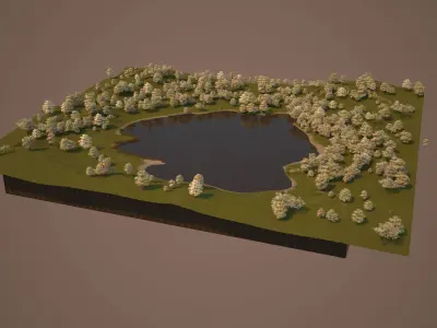 Lake landscape 3D model