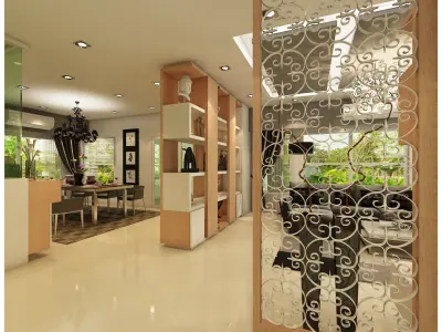 single house living 3D model