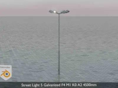 Street Light 5 Galvanized F4 M1 K0 A2 4500mm  Low-poly 3D model