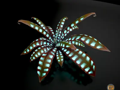 Alien Plant Fern Type 3 Low-poly 3D model