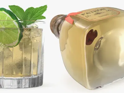  Patron Reposado Tequila Smash with Mint and Lime Gold 