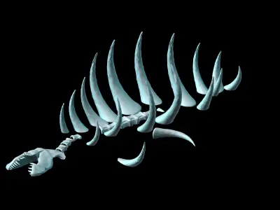 Seabed animal fossil 02 3D model