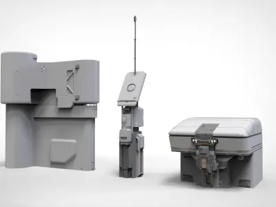 Sci-Fi architecture Elements collection 1 3D model