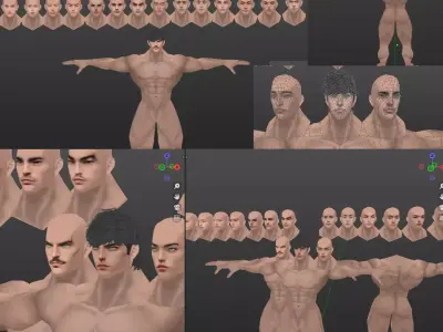 30 faces human male low poly for game development  Low-poly 3D model