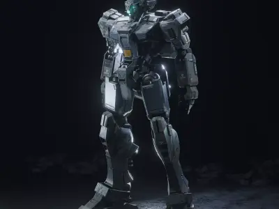 Gundam GM Sniper Custom Low-poly 3D model