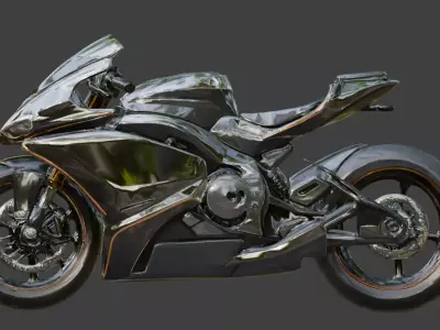 Futuristic Luxury Motorcycle 3D Model Low-poly 3D model