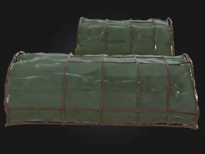 Green Cargo Tents  Tactical Shelter for Rugged Operations 3D model