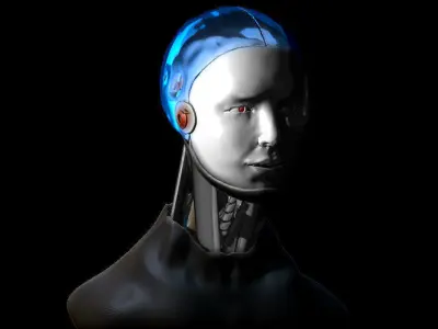 cyborg women portrait  Low-poly 3D model