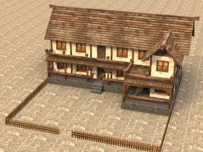 Medieval house fifteen 3 Low-poly 3D model