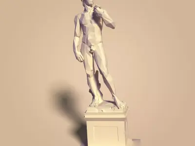 Low Poly David Statue Low-poly 3D model