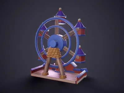 Ferris Wheel Low-poly 3D model