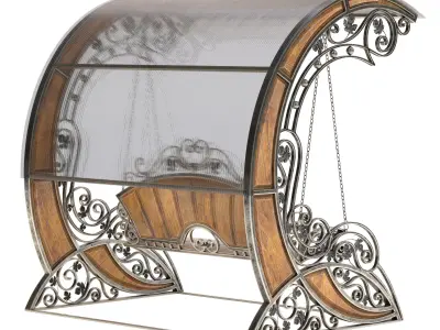 Stainless Steel Garden Swing 3D model