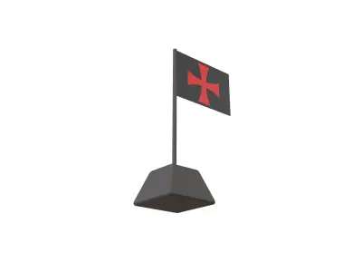 Crusades Knight Flag v1 001 Low-poly 3D model