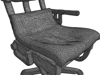 Vintage Industrial Swivel Desk Chair Low-poly 3D model
