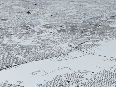 Philadelphia Road Network and Streets 3D model