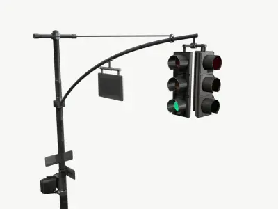 LowPoly Traffic light Low-poly 3D model