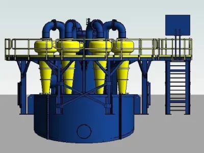 ME-Cyclone water treatment plant 3D model
