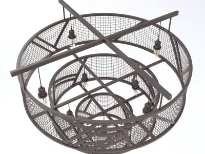 Wrought Iron Tiered Cage Light 3D model