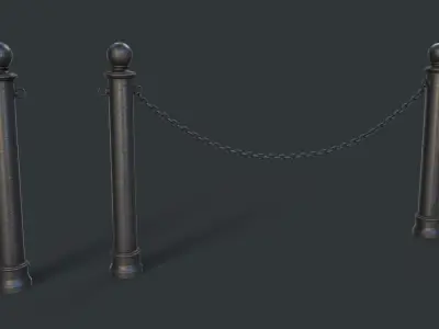 Street Bollard 03 PBR Game Ready Low-poly 3D model