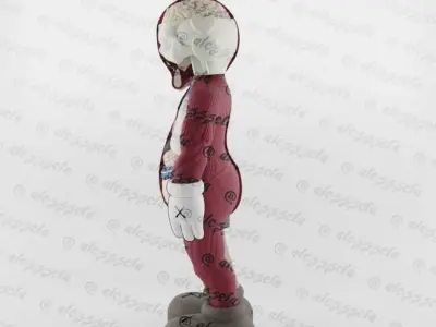 Kaws Pink Panther x Companion x Flayed Open Textured Low-poly 3D model