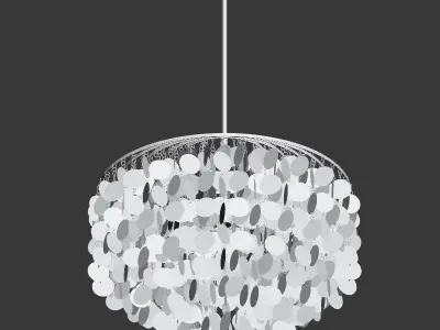 Round Capiz Chandelier 3D model