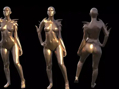 Egyptian Anubis monk sculpture 3D model