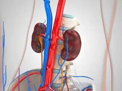 Male Reproductive and Urinary Systems Low-poly 3D model