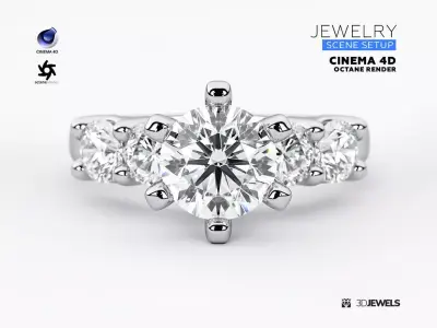 Cinema 4D with Octane Render Scene Setups For Jewelry Rendering 3D model