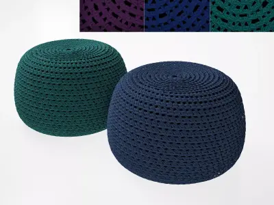 Picot knitted stool 3D model