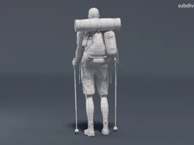  Male Hiker Animated HQ Standard License 