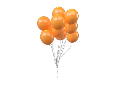 Bunch of Balloons v1 011 Low-poly 3D model