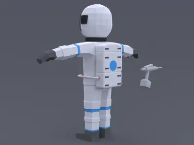 Low Poly Cartoon Astronaut Low-poly 3D model