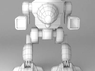 MechWarrior robot Low-poly 3D model