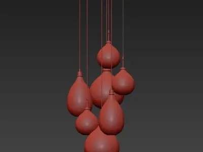 Salon Glass Canopy Pendant Light 3D model
