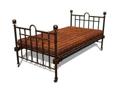 Cama 1930 - Bed 1930 Low-poly 3D model