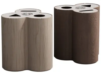 529 exterior and architecture 21 trash cans trio by materia 3D model