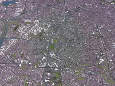 Jakarta Barat - 3D City Model Low-poly 3D model