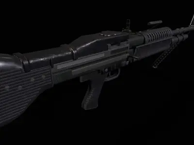 M60E1 Light Machinegun Low-poly 3D model