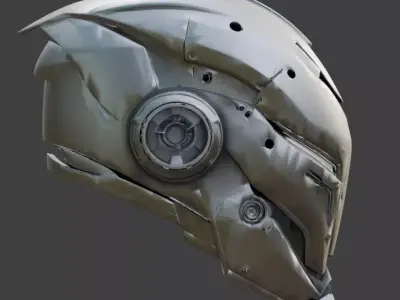 Cybernetic Infiltrator Strike Helmet 3D Model Low-poly 3D model