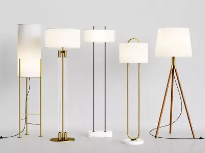 CB2 5 Floor Lamps Set 1 3D model
