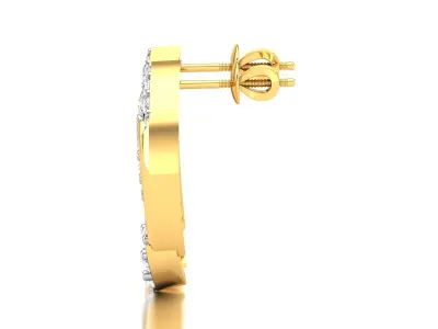 Solitaire Women Earring 3D print model 10