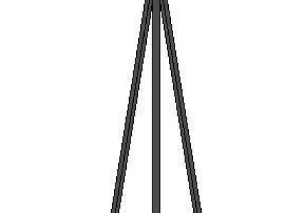 tripod floor lamp 150cm high Low-poly 3D model