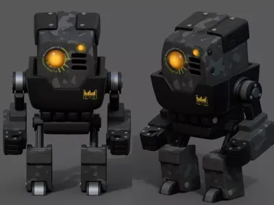 Robot cyborg scifi space machine fantasy 3d low poly science  Low-poly 3D model