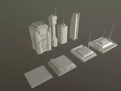 SciFi City Asset 8 Kit 3D model