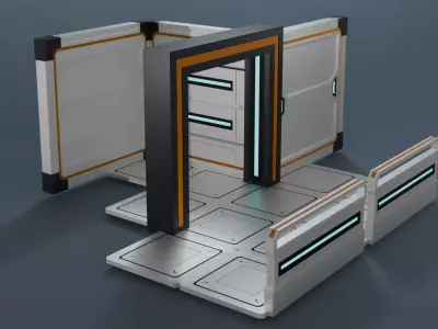 Low-Poly Sci-Fi Modular Environment Pack A-001 DLC Low-poly 3D model